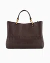Emporio Armani Shoppers In Burgundy