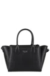 Emporio Armani Triple Compartment Textured Finish Shopping Bag In Black