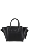 Emporio Armani Triple Compartment Textured Finish Shopping Bag In Black
