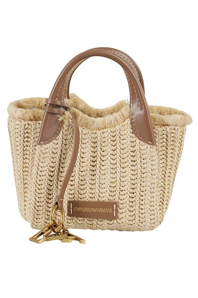 Emporio Armani Shopping Bag In Neutral