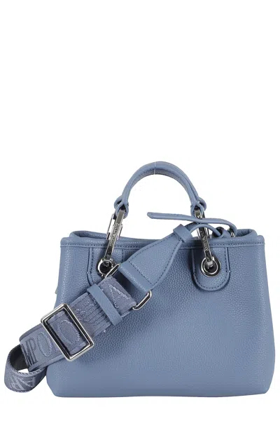 Emporio Armani Shopping Bag In Asfalto Terra