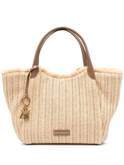 Emporio Armani Shopping Bag In Brown