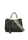 Emporio Armani Myea Black Shopper Bag With Pouch In Multicolor