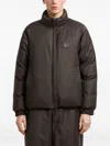 Emporio Armani Reversible High-neck Padded Jacket In Brown