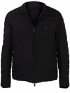 Emporio Armani Zipped Short Down Jacket In Black