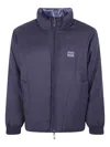 Emporio Armani Reversible Navy Blue Wool Blend Jacket In Blue