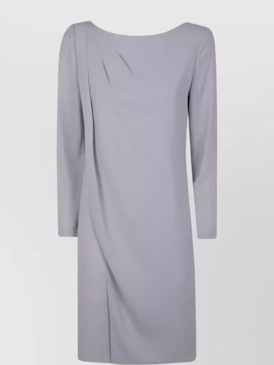 EMPORIO ARMANI SHORT DRESS WITH CUFF ZIPS AND DRAPED DETAIL
