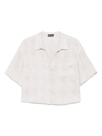 EMPORIO ARMANI EMPORIO ARMANI SHORT LINEN SHIRT