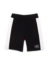 Emporio Armani Colourblock Logo-patch Shorts In Multicolour