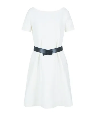 Emporio Armani Short Sleeve Dress In White