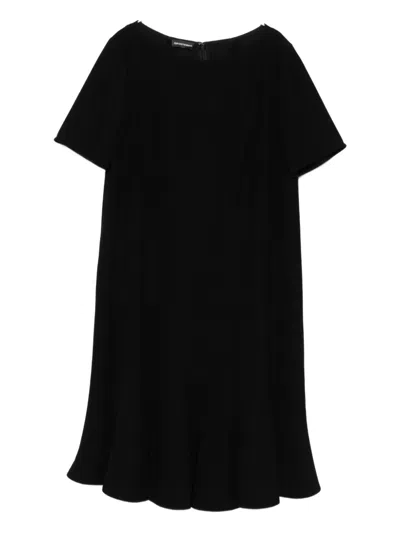 Emporio Armani Short-sleeve Flared Dress In Black