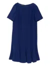 Emporio Armani Short-sleeve Flared Dress In Blue