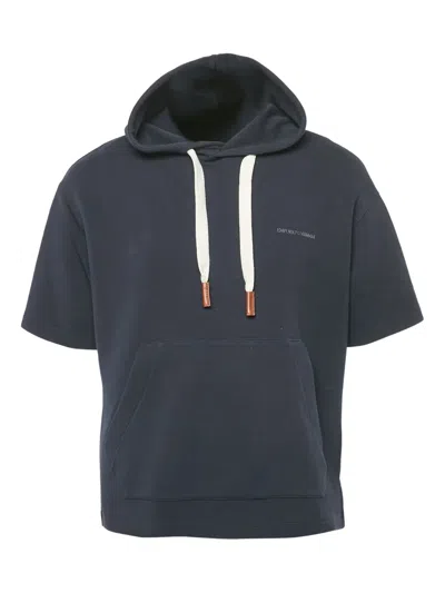 Pre-owned Emporio Armani Short-sleeve Hoodie In Blue