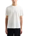Emporio Armani Textured Knit Sweater In Cream White With Round Neckline In Off White