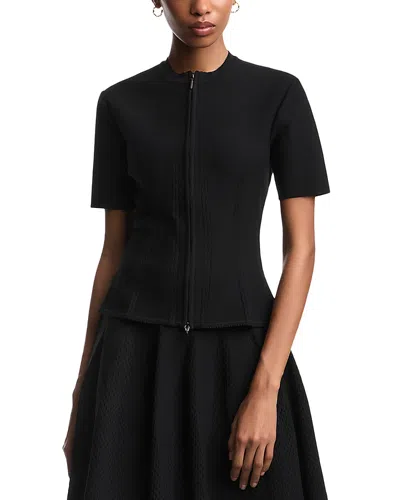 Emporio Armani Short Sleeve Knit Jacket In Black