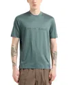 Emporio Armani Green Logo Embroidery T-shirt In Balsam Green