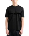 Emporio Armani Jersey T-shirt With Contoured Eagle Flocked Print In Black