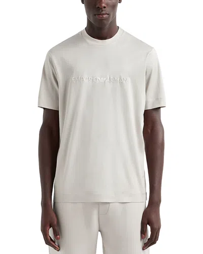Emporio Armani Short Sleeve Logo Tee In Light Tan