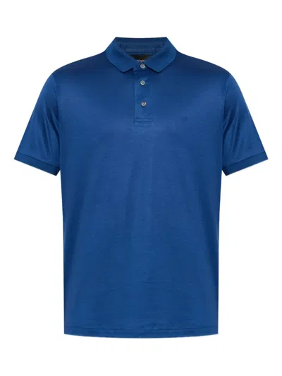 Emporio Armani Short-sleeve Polo Shirt In Blue