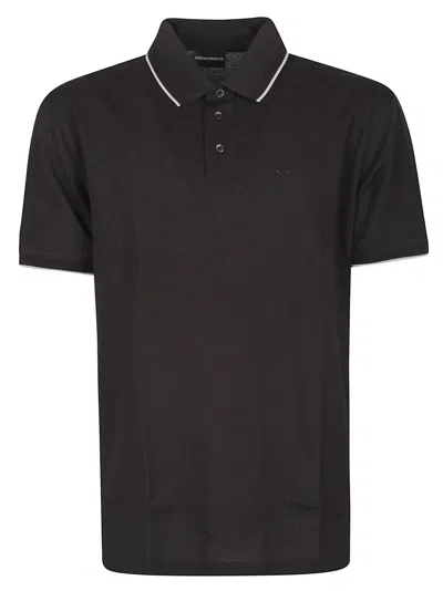 Emporio Armani Short Sleeve Polo Shirt In Black
