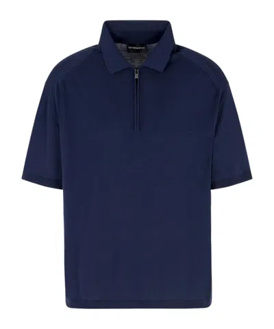Emporio Armani Short Sleeve Polo Shirt In Blue