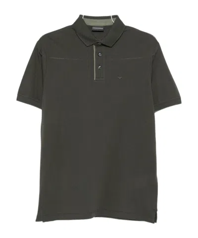 EMPORIO ARMANI EMBROIDERED-DETAIL POLO SHIRT