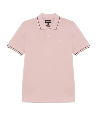 Emporio Armani Short Sleeve Polo Shirt In Pink