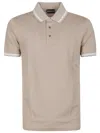 Emporio Armani Short Sleeve Polo Shirt In Brown