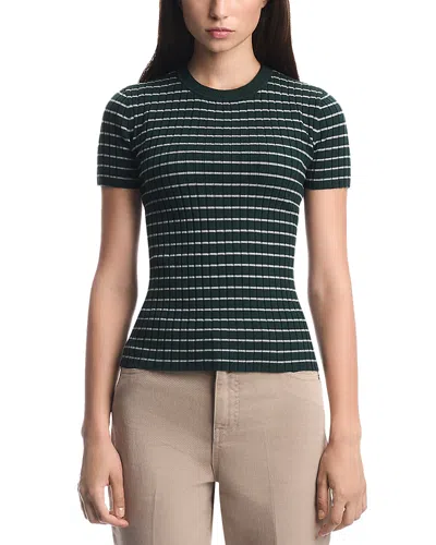 Emporio Armani Short Sleeve Ribbed Sweater In Green