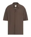 Emporio Armani Short-sleeved Modal Shirt With Oversized Print From The Peace Capsule Collection In Brown