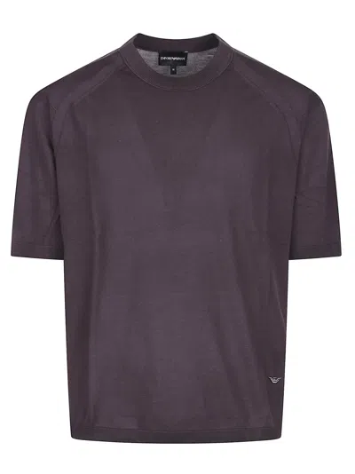 Emporio Armani Short Sleeve Sweater In Black