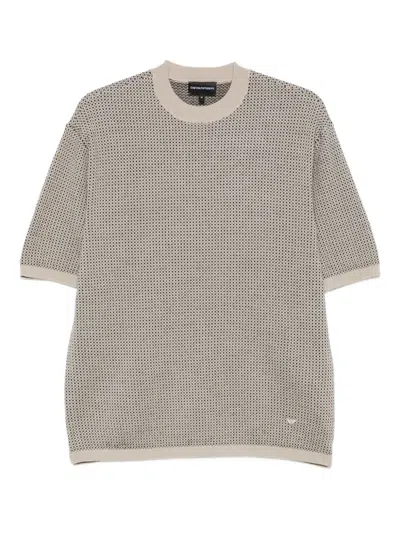 Emporio Armani Short-sleeve Sweater In Brown