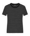 Emporio Armani Ribbed T-shirt With Striped Motif In Black