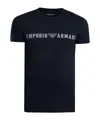 Emporio Armani Cotton Crew Neck T-shirt In Black