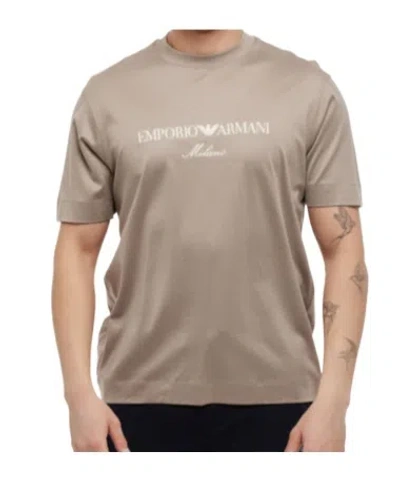 Emporio Armani Short Sleeve T-shirt In Beige