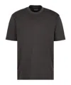 Emporio Armani Asv Lyocell-blend Jersey T-shirt With All-over Micro Eagle Embroidery In Black