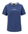Emporio Armani Printed Organic Cotton T-shirt In Blue