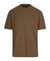 Emporio Armani Embroidered-plaque T-shirt In Brown
