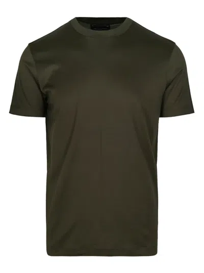 Emporio Armani Cotton Blend T-shirt Logo Design In Green