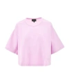 Emporio Armani Short-sleeved Interlock Jersey Sweatshirt In Pink