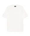 Emporio Armani White Logo Embroidery T-shirt In White