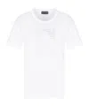 Emporio Armani Asv Winter Urbanism Capsule Collection Organic-jersey T-shirt With Logo Embroidery In White