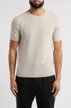 Emporio Armani Short Sleeve Textured Wool Crewneck Sweater