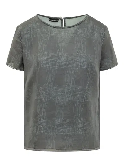 Emporio Armani Short Sleeve Top In Grey