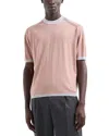 Emporio Armani Short Sleeved Crewneck Sweater Tee In Fawn