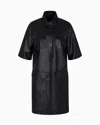 Emporio Armani Short-sleeved Dress In Nappa Lambskin