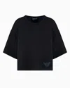 Emporio Armani Short-sleeved Interlock Jersey Sweatshirt In Black