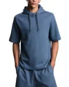Emporio Armani Short Sleeved Jacquard Hoodie In Blue