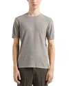 Emporio Armani Short Sleeved Jacquard Sweater Tee In Pearl Grey