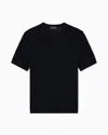 Emporio Armani Short-sleeved Jumper In A Seamless Plain-knit Virgin Wool In Black